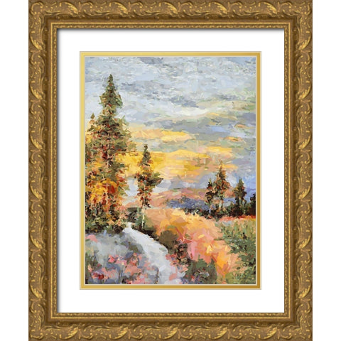 Landscapes in Monet Style XXIX Gold Ornate Wood Framed Art Print with Double Matting by Medeiros, Celito