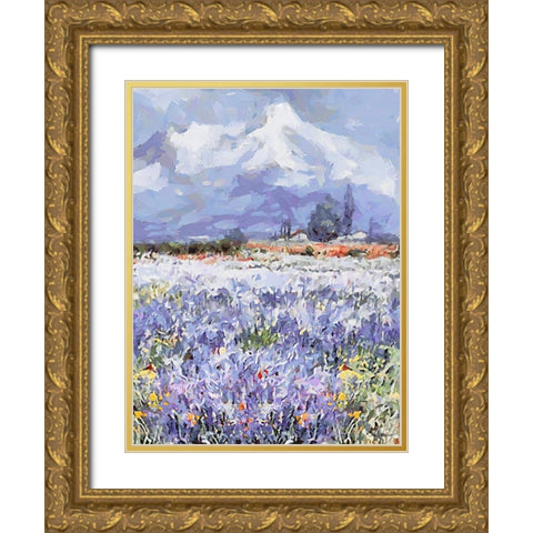 Landscapes in Monet Style XXX Gold Ornate Wood Framed Art Print with Double Matting by Medeiros, Celito