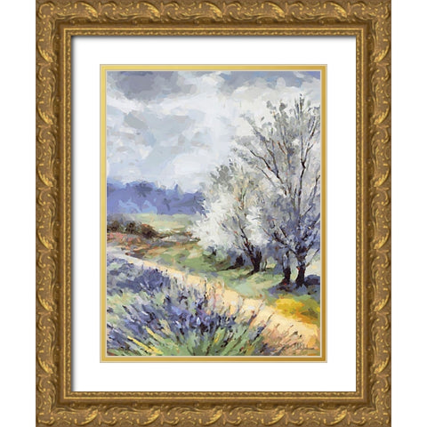 Landscapes in Monet Style XXXII Gold Ornate Wood Framed Art Print with Double Matting by Medeiros, Celito