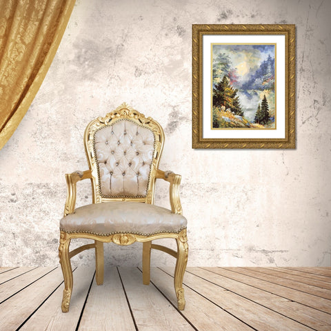 Landscapes in Monet Style XXXIII Gold Ornate Wood Framed Art Print with Double Matting by Medeiros, Celito