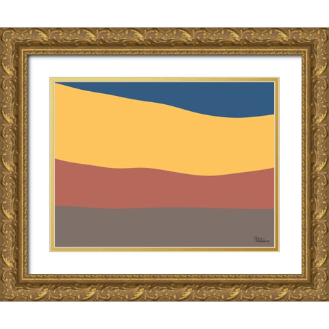 A Game with Abstract Shapes XXXIII Gold Ornate Wood Framed Art Print with Double Matting by Medeiros, Celito