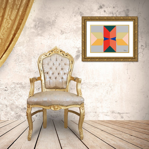 A Game with Abstract Shapes XXXVIII Gold Ornate Wood Framed Art Print with Double Matting by Medeiros, Celito