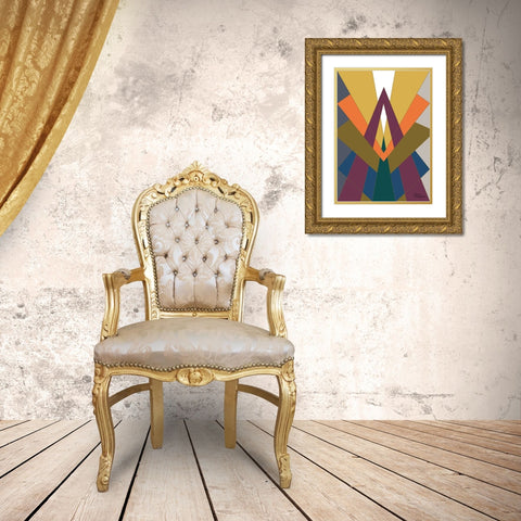 A Game with Abstract Shapes XLIII Gold Ornate Wood Framed Art Print with Double Matting by Medeiros, Celito