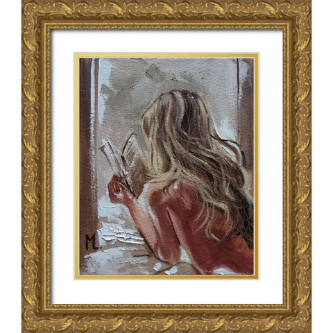 Good Book Gold Ornate Wood Framed Art Print with Double Matting by Luniak, Monika
