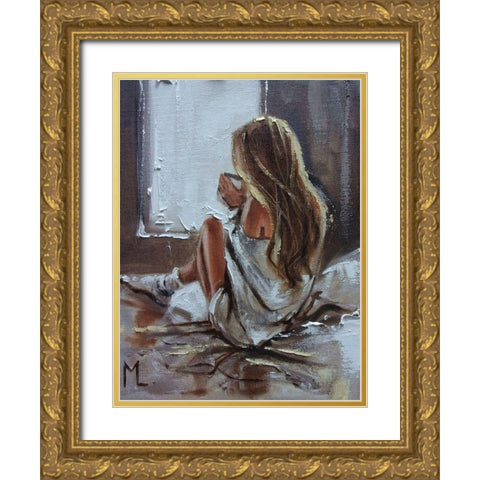 Breakfast Coffee Gold Ornate Wood Framed Art Print with Double Matting by Luniak, Monika