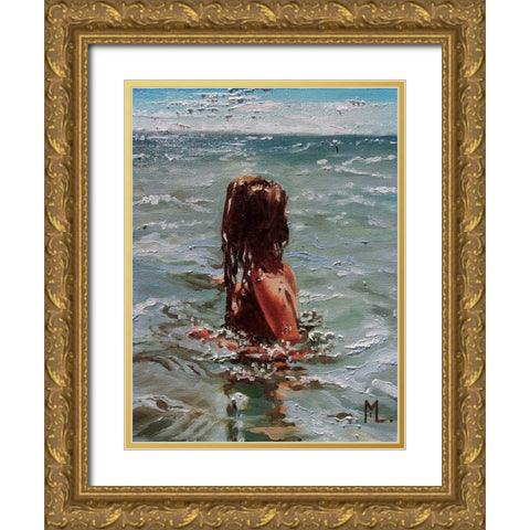 Blue Sky Gold Ornate Wood Framed Art Print with Double Matting by Luniak, Monika