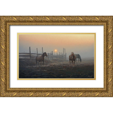 Wake Up Gold Ornate Wood Framed Art Print with Double Matting by Adamov, Alexey