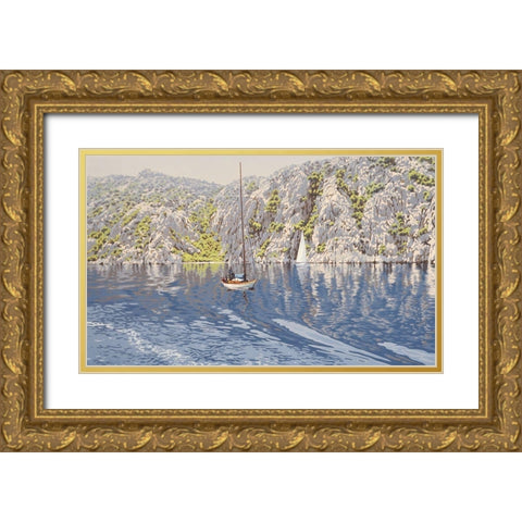 By sunshine Coast Gold Ornate Wood Framed Art Print with Double Matting by Adamov, Alexey