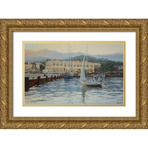 View of Yalta Gold Ornate Wood Framed Art Print with Double Matting by Adamov, Alexey