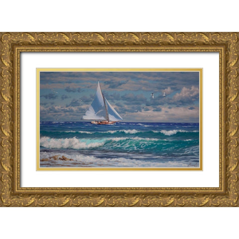 Wrong Wind II Gold Ornate Wood Framed Art Print with Double Matting by Adamov, Alexey