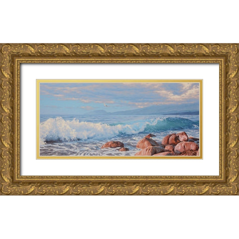 Big Wave Gold Ornate Wood Framed Art Print with Double Matting by Adamov, Alexey