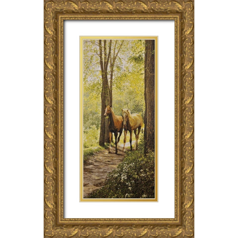 A Walk Gold Ornate Wood Framed Art Print with Double Matting by Adamov, Alexey