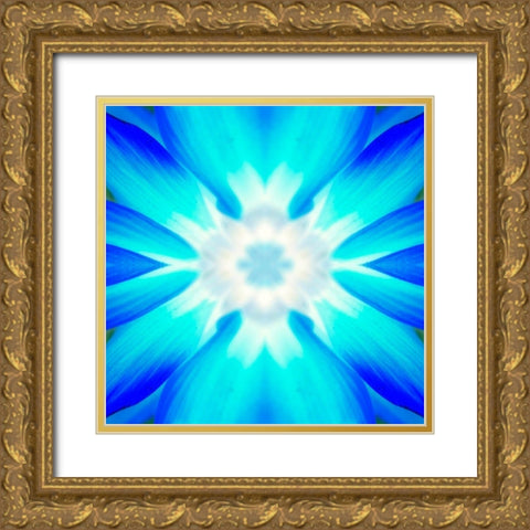 Flower Medallion IV Gold Ornate Wood Framed Art Print with Double Matting by Grayscale