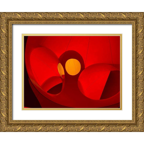 Red Curves I Gold Ornate Wood Framed Art Print with Double Matting by Grayscale