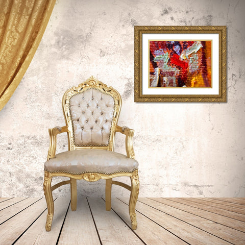 Paint Closeup IV Gold Ornate Wood Framed Art Print with Double Matting by Grayscale