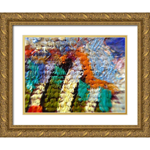 Paint Closeup VII Gold Ornate Wood Framed Art Print with Double Matting by Grayscale
