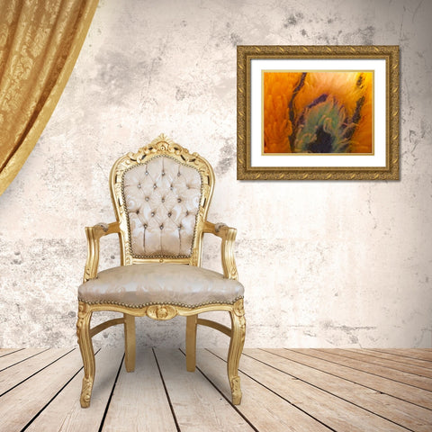 Orange Furry II Gold Ornate Wood Framed Art Print with Double Matting by Grayscale
