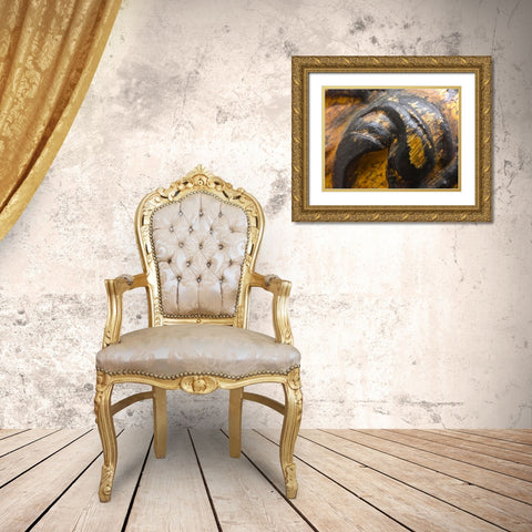 Wood Texture IV Gold Ornate Wood Framed Art Print with Double Matting by Grayscale