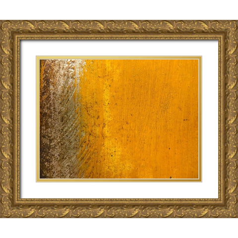 Silver Texture II Gold Ornate Wood Framed Art Print with Double Matting by Grayscale