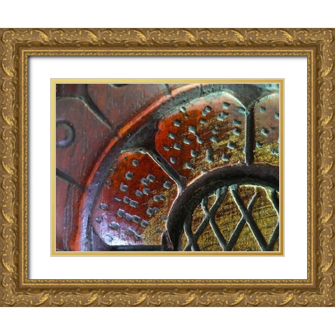 Wood Carving I Gold Ornate Wood Framed Art Print with Double Matting by Grayscale
