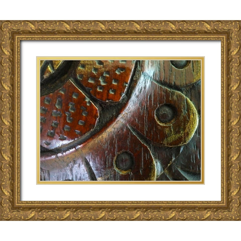 Wood Carving II Gold Ornate Wood Framed Art Print with Double Matting by Grayscale