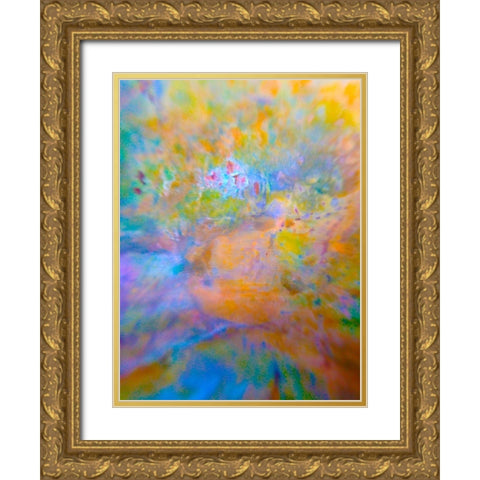 Oxidized Metal XI Gold Ornate Wood Framed Art Print with Double Matting by Grayscale