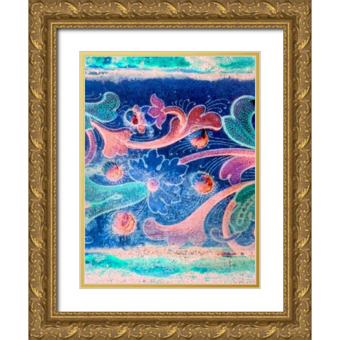 Wood Carving IV Gold Ornate Wood Framed Art Print with Double Matting by Grayscale