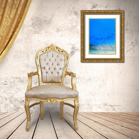 Painted Steel Panel I Gold Ornate Wood Framed Art Print with Double Matting by Grayscale