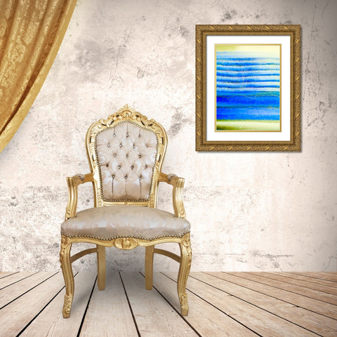 Blue Ridges I Gold Ornate Wood Framed Art Print with Double Matting by Grayscale