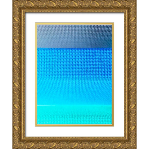 Fabric V Gold Ornate Wood Framed Art Print with Double Matting by Grayscale