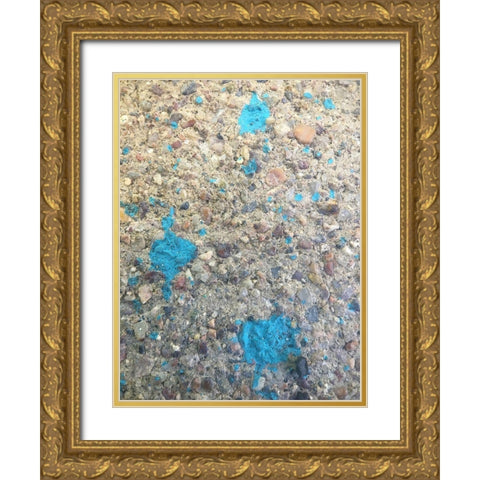 Turquoise Aggregate I Gold Ornate Wood Framed Art Print with Double Matting by Grayscale