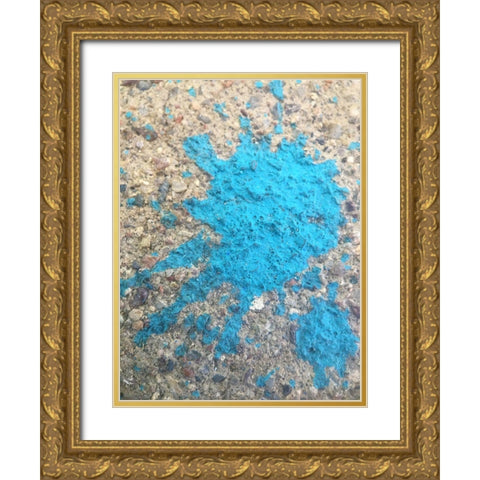 Turquoise Aggregate II Gold Ornate Wood Framed Art Print with Double Matting by Grayscale