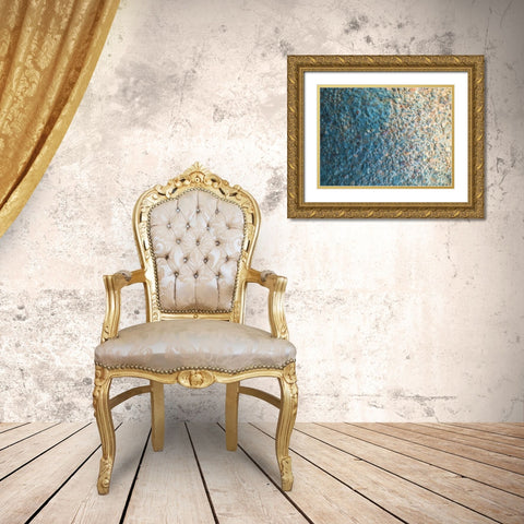 Turquoise Aggregate III Gold Ornate Wood Framed Art Print with Double Matting by Grayscale