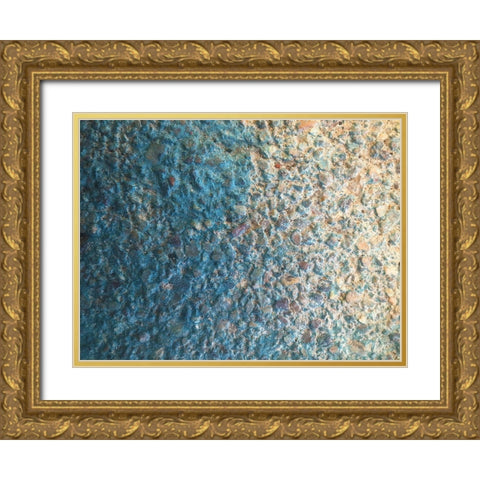 Turquoise Aggregate III Gold Ornate Wood Framed Art Print with Double Matting by Grayscale