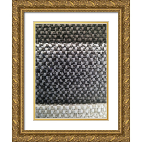 Fabric XIII Gold Ornate Wood Framed Art Print with Double Matting by Grayscale
