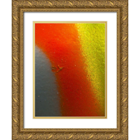 Paint Closeup XIV Gold Ornate Wood Framed Art Print with Double Matting by Grayscale