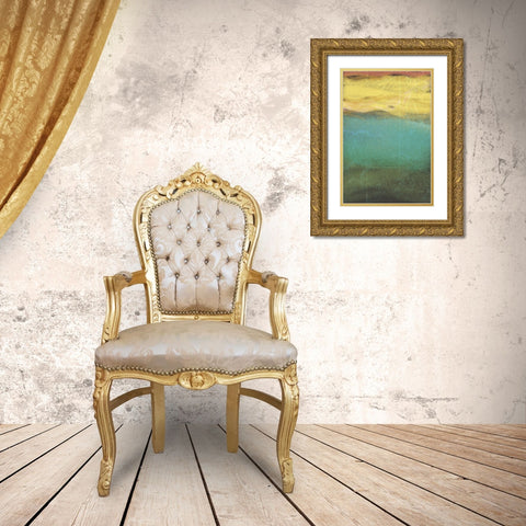 Petrified Map I Gold Ornate Wood Framed Art Print with Double Matting by Grayscale