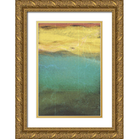Petrified Map I Gold Ornate Wood Framed Art Print with Double Matting by Grayscale
