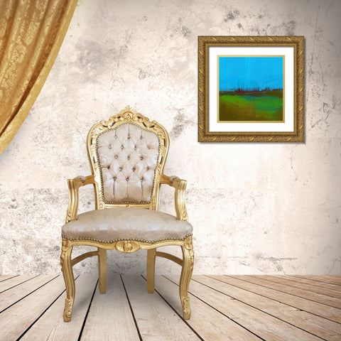 Scratch Landscape I Gold Ornate Wood Framed Art Print with Double Matting by Grayscale