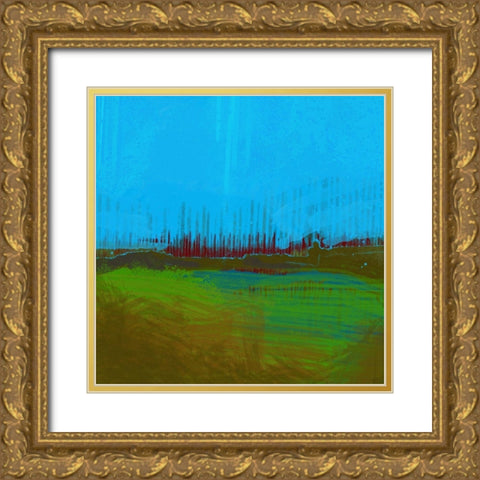 Scratch Landscape I Gold Ornate Wood Framed Art Print with Double Matting by Grayscale