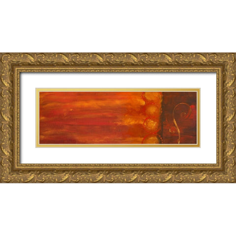 Scroll Painting I Gold Ornate Wood Framed Art Print with Double Matting by Grayscale