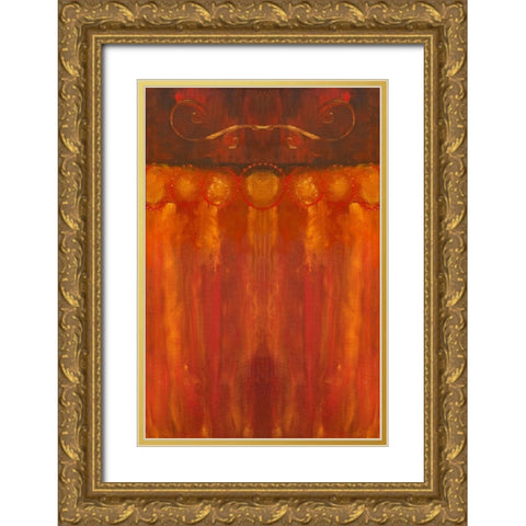Scroll Painting II Gold Ornate Wood Framed Art Print with Double Matting by Grayscale