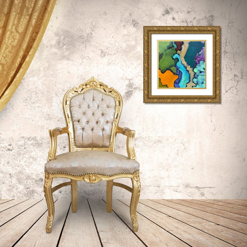 Black Outlines I Gold Ornate Wood Framed Art Print with Double Matting by Grayscale