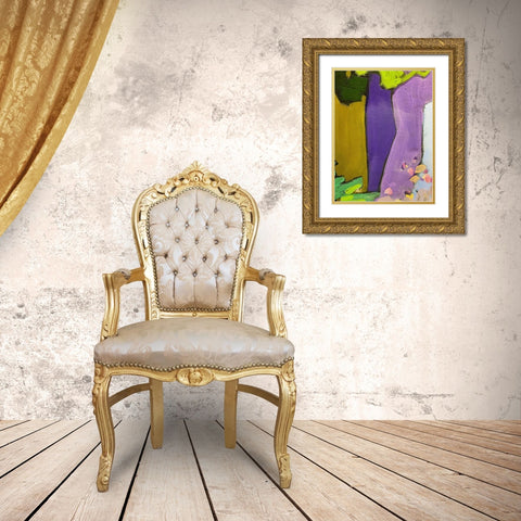 Black Outlines IV Gold Ornate Wood Framed Art Print with Double Matting by Grayscale