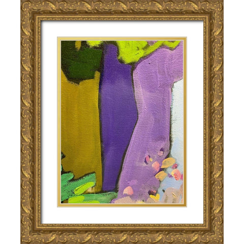 Black Outlines IV Gold Ornate Wood Framed Art Print with Double Matting by Grayscale