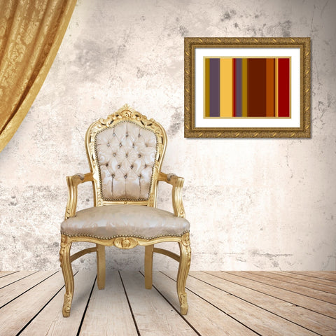 Warm Stripes I Gold Ornate Wood Framed Art Print with Double Matting by Grayscale