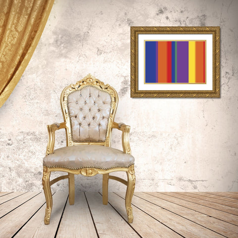 Bright Stripes VI Gold Ornate Wood Framed Art Print with Double Matting by Grayscale