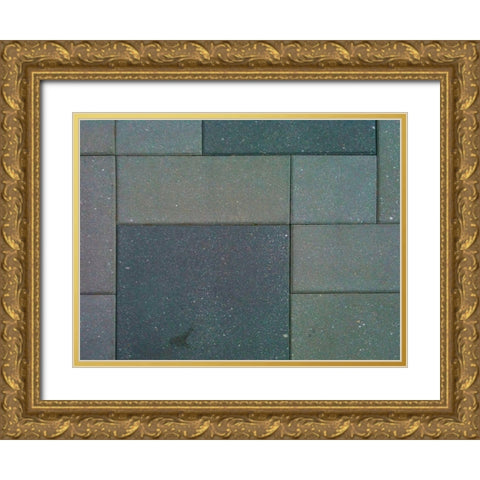 Concrete Tiles I Gold Ornate Wood Framed Art Print with Double Matting by Grayscale