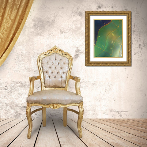 Wave Floor I Gold Ornate Wood Framed Art Print with Double Matting by Grayscale