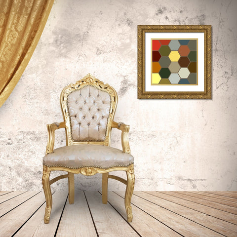 Bright Hive I Gold Ornate Wood Framed Art Print with Double Matting by Grayscale
